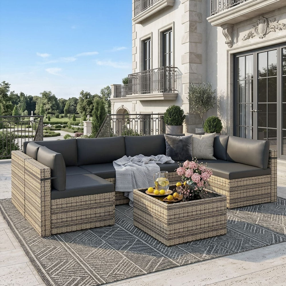 Axis Outdoor Sectional Sofa Rattan Set