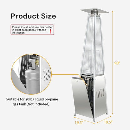 42,000 BTU Pyramid Patio Heater with Wheels