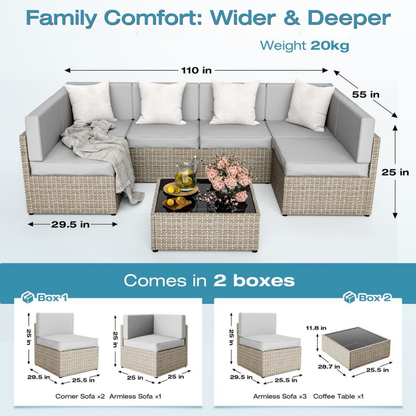 Axis Outdoor Sectional Sofa Rattan Set