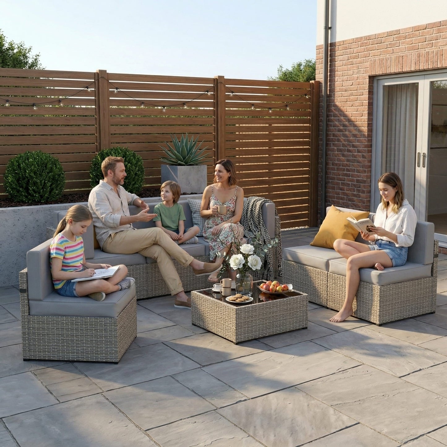 Axis Outdoor Sectional Sofa Rattan Set