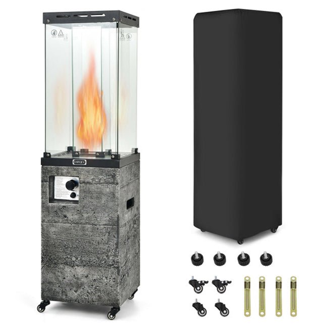 41,000  BTU Outdoor Propane Gas Patio Heater W/ Lockable Wheels (SAK98052)