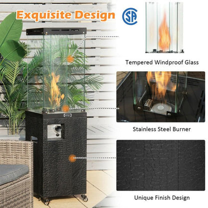 41,000  BTU Outdoor Propane Gas Patio Heater W/ Lockable Wheels (SAK98052)