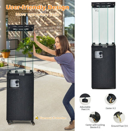 41,000  BTU Outdoor Propane Gas Patio Heater W/ Lockable Wheels (SAK98052)