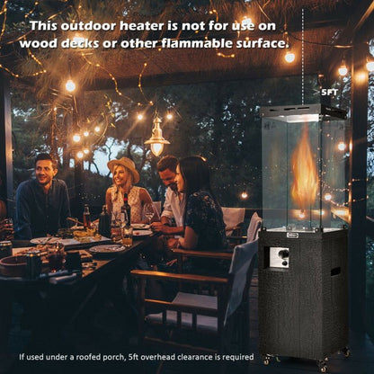 41,000  BTU Outdoor Propane Gas Patio Heater W/ Lockable Wheels (SAK98052)