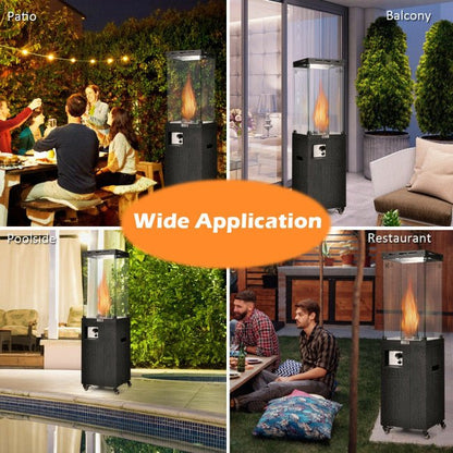 41,000  BTU Outdoor Propane Gas Patio Heater W/ Lockable Wheels (SAK98052)