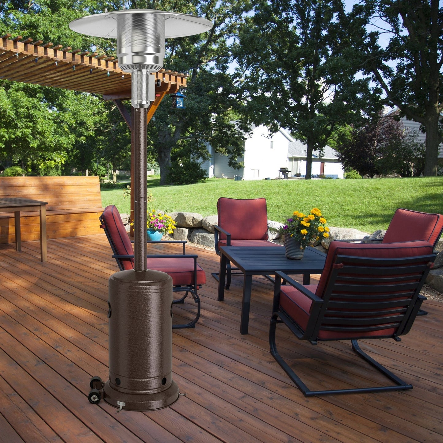 50,000 BTU Stainless Steel Propane Patio Heater with Tip over Protection