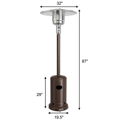 50,000 BTU Stainless Steel Propane Patio Heater with Tip over Protection