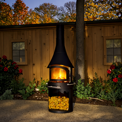 Nocturne Harbor Panoramic Chimenea Fireplace