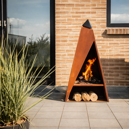 AurumHearth Apex Corten Fireplace