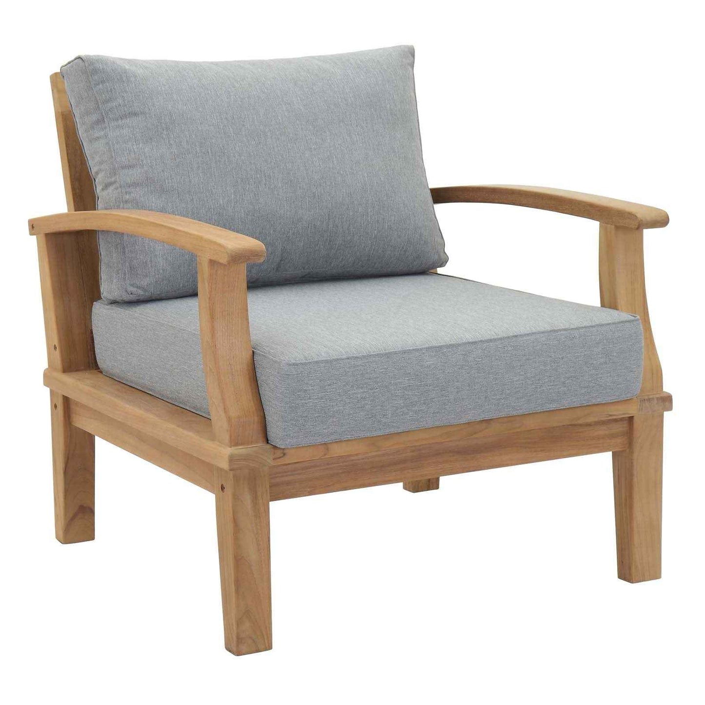 Marina 10-Piece Outdoor Patio Teak Furniture Set with Grey Cushions