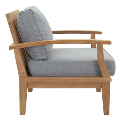 Marina 10-Piece Outdoor Patio Teak Furniture Set with Grey Cushions