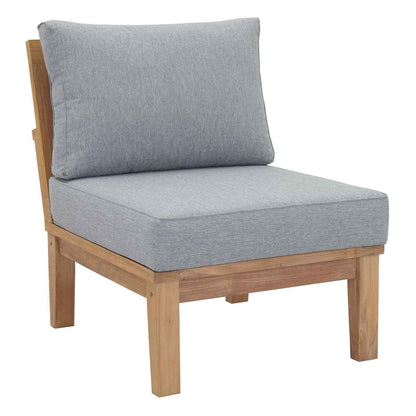 Marina 10-Piece Outdoor Patio Teak Furniture Set with Grey Cushions