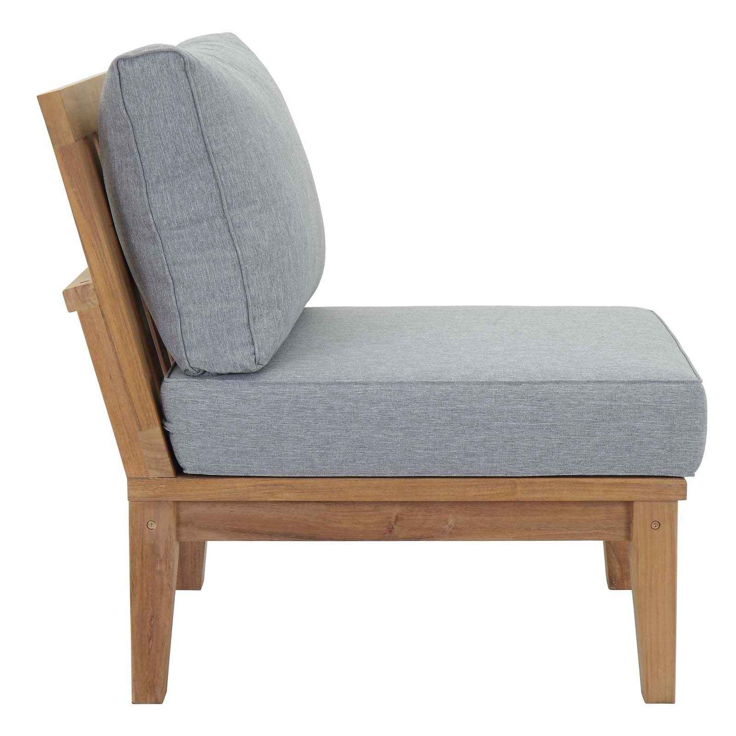 Marina 10-Piece Outdoor Patio Teak Furniture Set with Grey Cushions