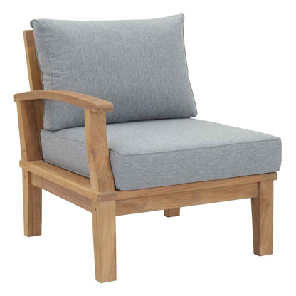 Marina 10-Piece Outdoor Patio Teak Furniture Set with Grey Cushions
