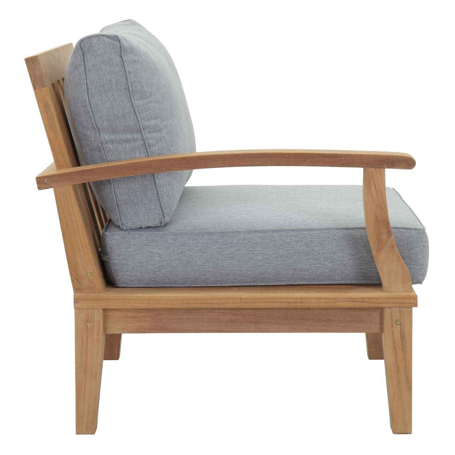 Marina 10-Piece Outdoor Patio Teak Furniture Set with Grey Cushions