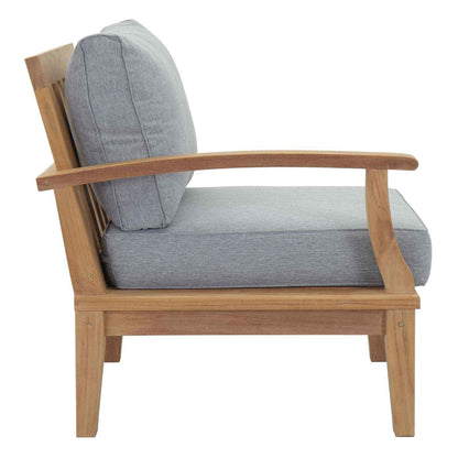 Marina 10-Piece Outdoor Patio Teak Furniture Set with Grey Cushions