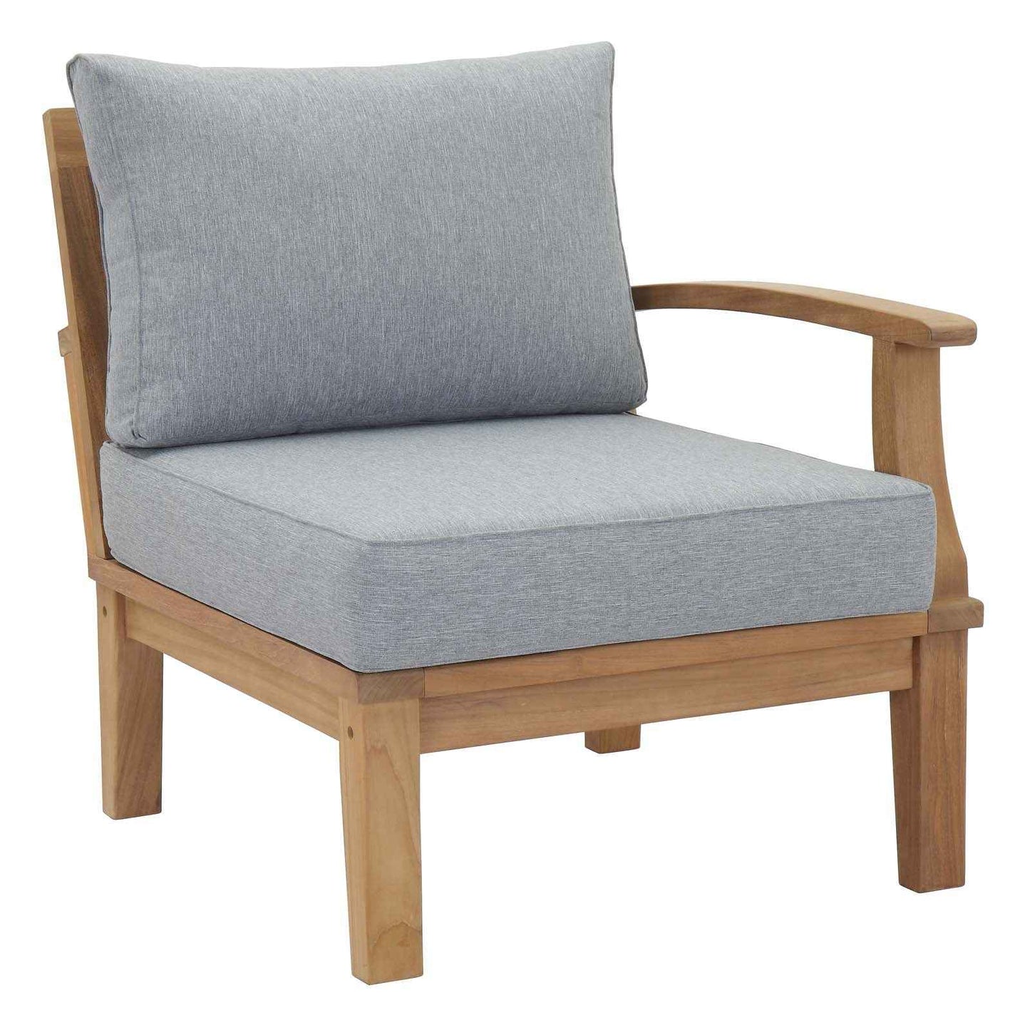 Marina 10-Piece Outdoor Patio Teak Furniture Set with Grey Cushions