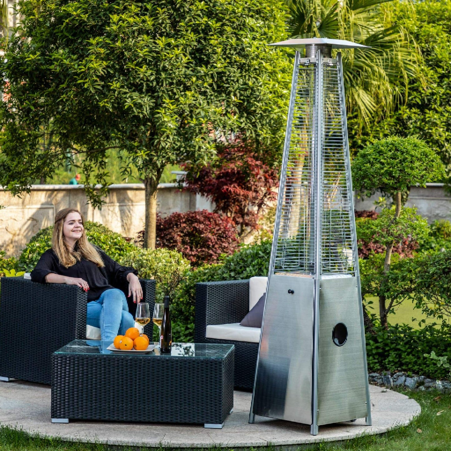 40,000 BTU Premium Commercial Stainless Steel Quartz Glass Tube Patio Heater (SAK67412)