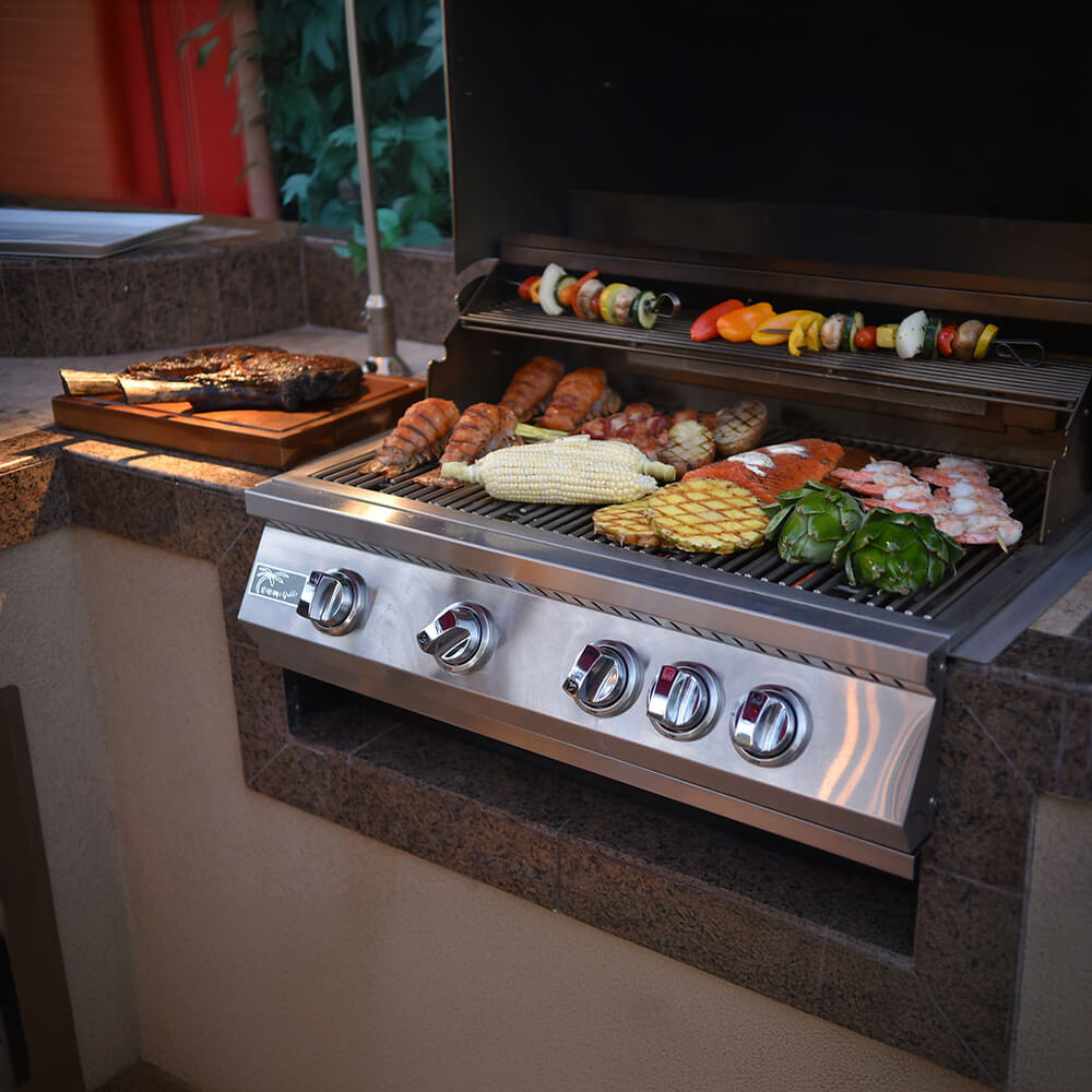 32-Inch Heavy Duty 60K BTU LP/NG 4 Burner Built-In Stainless Steel Gas Grill (SAK25317)