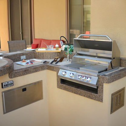 32-Inch Heavy Duty 60K BTU LP/NG 4 Burner Built-In Stainless Steel Gas Grill (SAK25317)