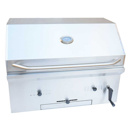 KoKoMo Grills Premium Built-In Charcoal Grill With 304 Stainless Steel And Adjustable Heat Tray, 32" (SAK32504)