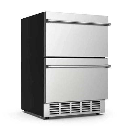 Premium 5.3 Cu.Ft Double Drawer Stainless Steel Built-In Wine Beverage Undercounter Refrigerator (SAK92576)
