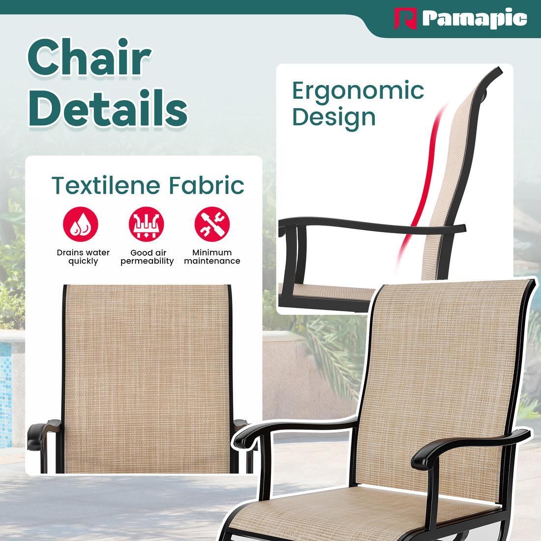 Lume Textilene Outdoor Dining Set, 5-Piece, Full Swivel