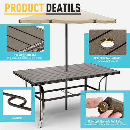 Weave Outdoor Dining Set, 7-Piece, 2 Swivel