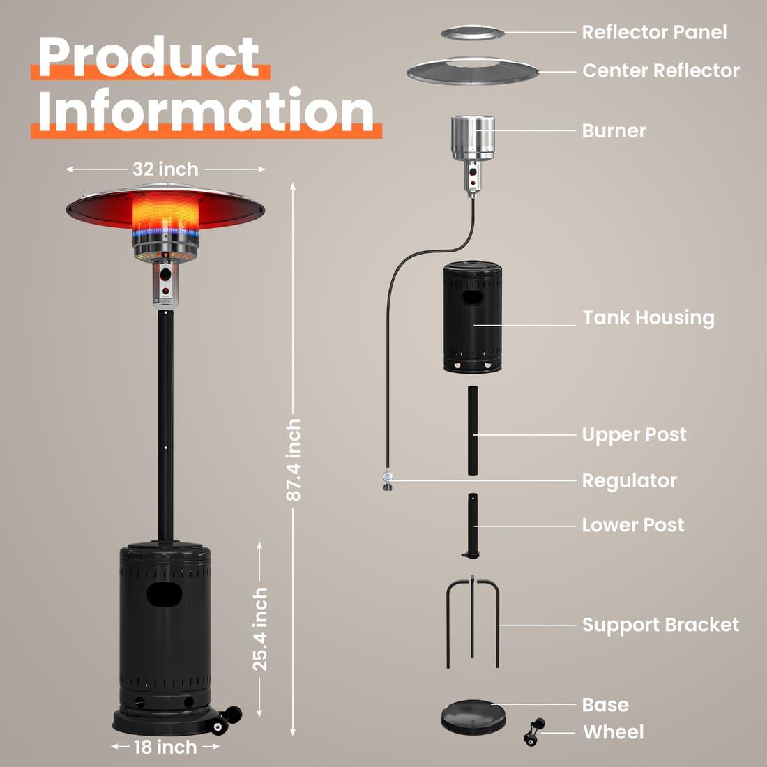 48,000 BTU Base Patio Heater