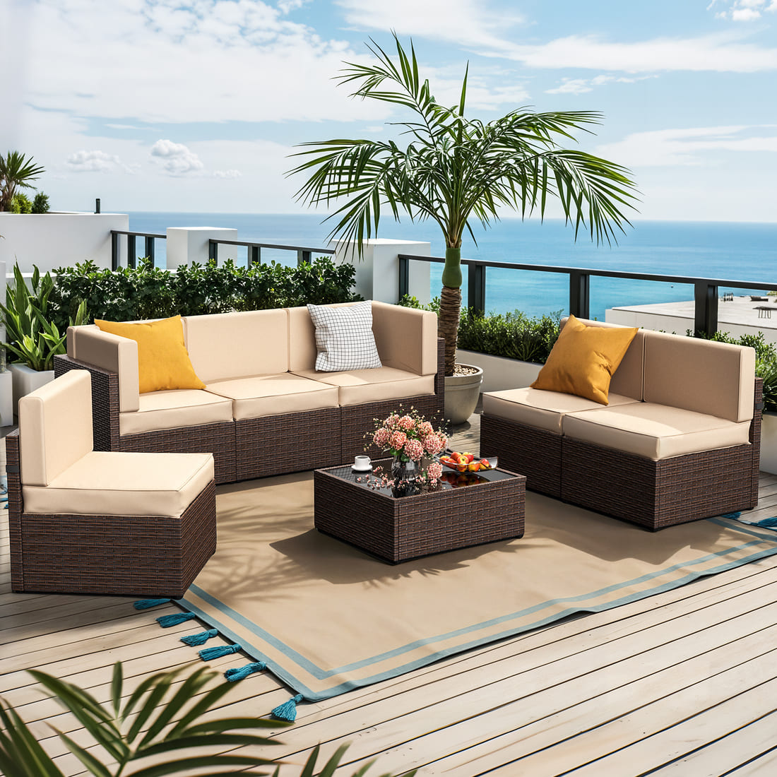 Axis Outdoor Sectional Sofa Rattan Set