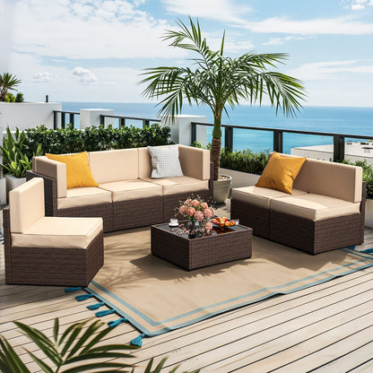 Axis Outdoor Sectional Sofa Rattan Set