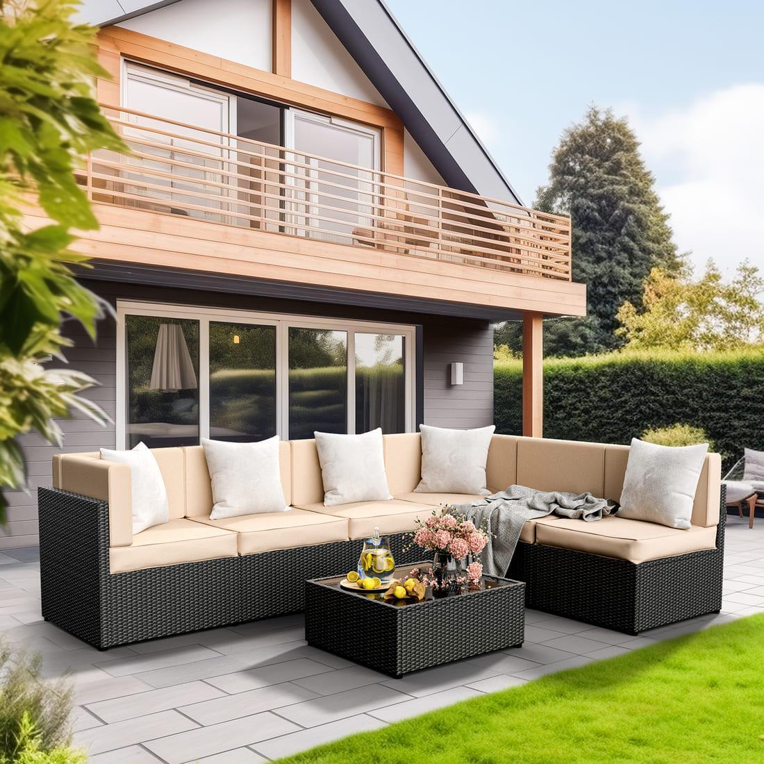 Axis Outdoor Sectional Sofa Rattan Set