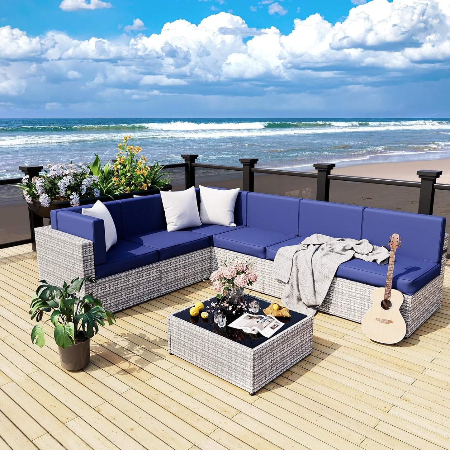 Axis Outdoor Sectional Sofa Rattan Set