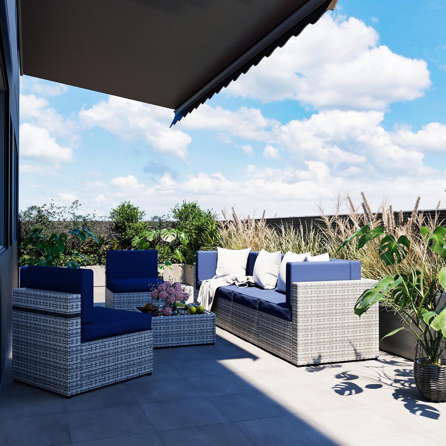 Axis Outdoor Sectional Sofa Rattan Set