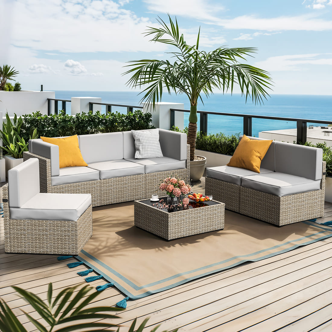 Axis Outdoor Sectional Sofa Rattan Set