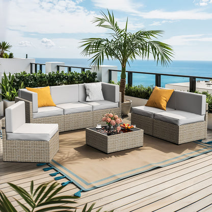 Axis Outdoor Sectional Sofa Rattan Set