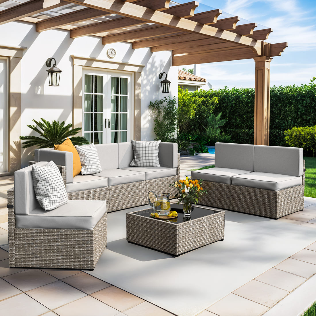 Axis Outdoor Sectional Sofa Rattan Set