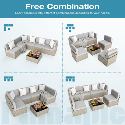 Axis Outdoor Sectional Sofa Rattan Set
