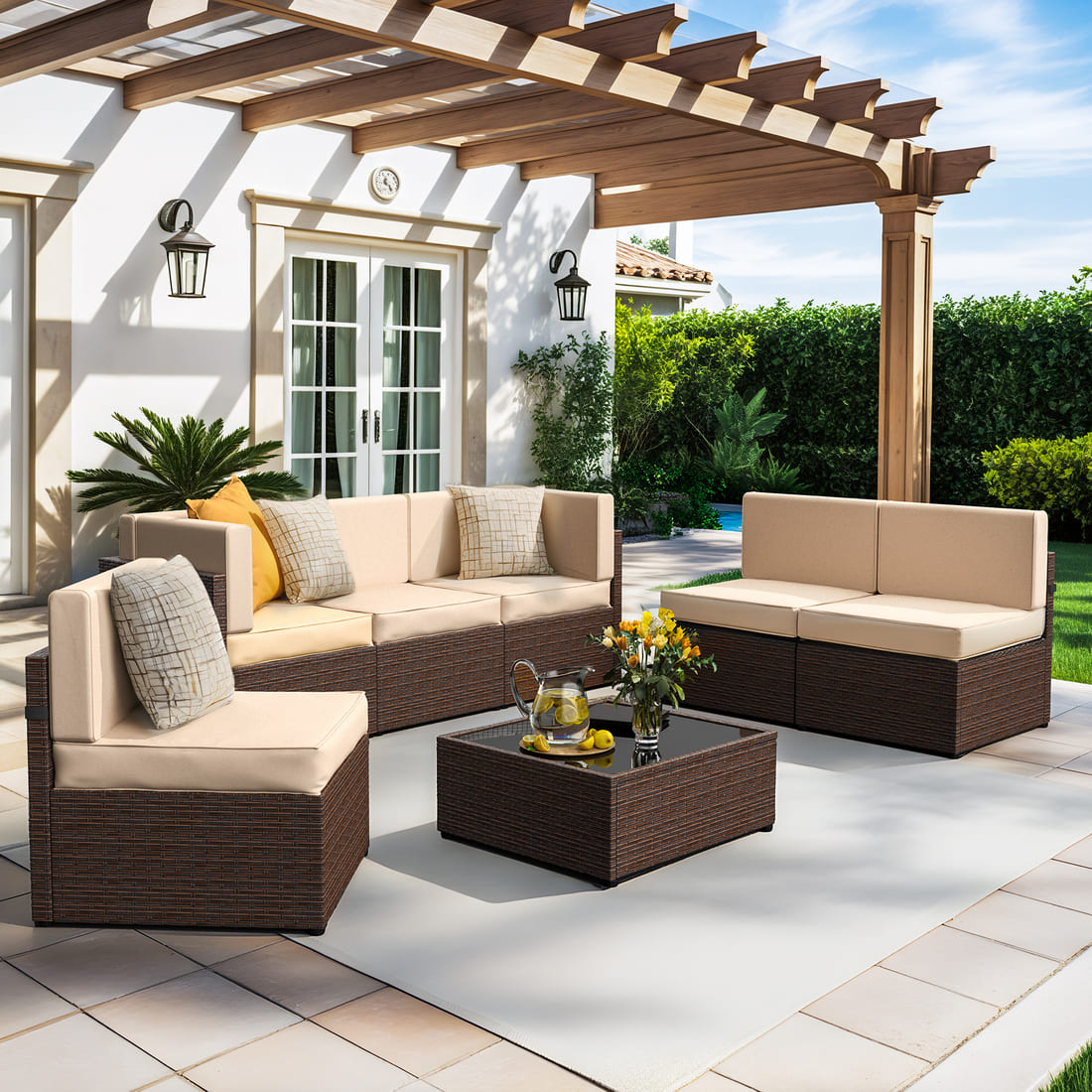 Axis Outdoor Sectional Sofa Rattan Set