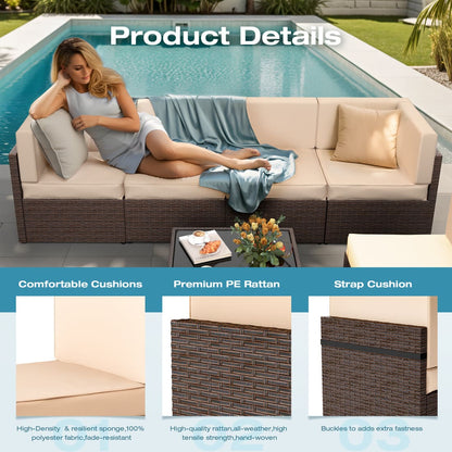 Axis Outdoor Sectional Sofa Rattan Set