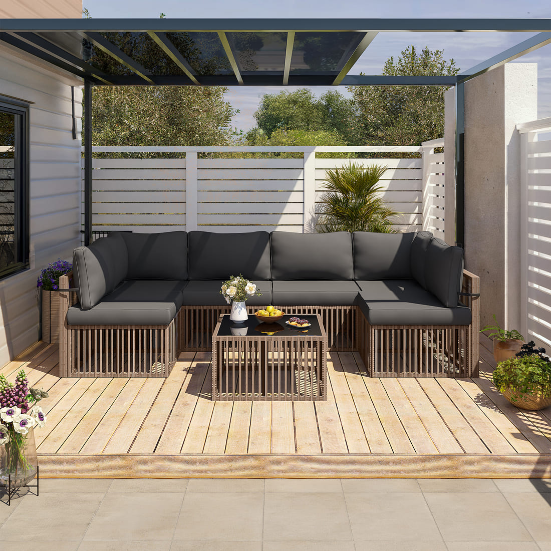 Axis Outdoor Sectional Sofa Wicker Set