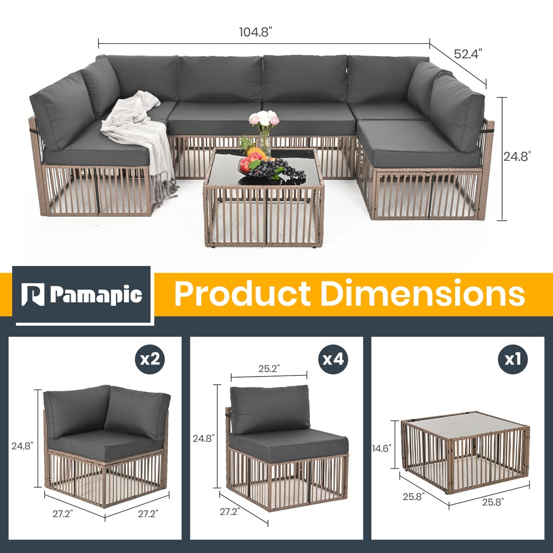 Axis Outdoor Sectional Sofa Wicker Set