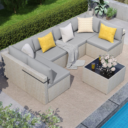 Axis Outdoor Sectional Sofa Rattan Set