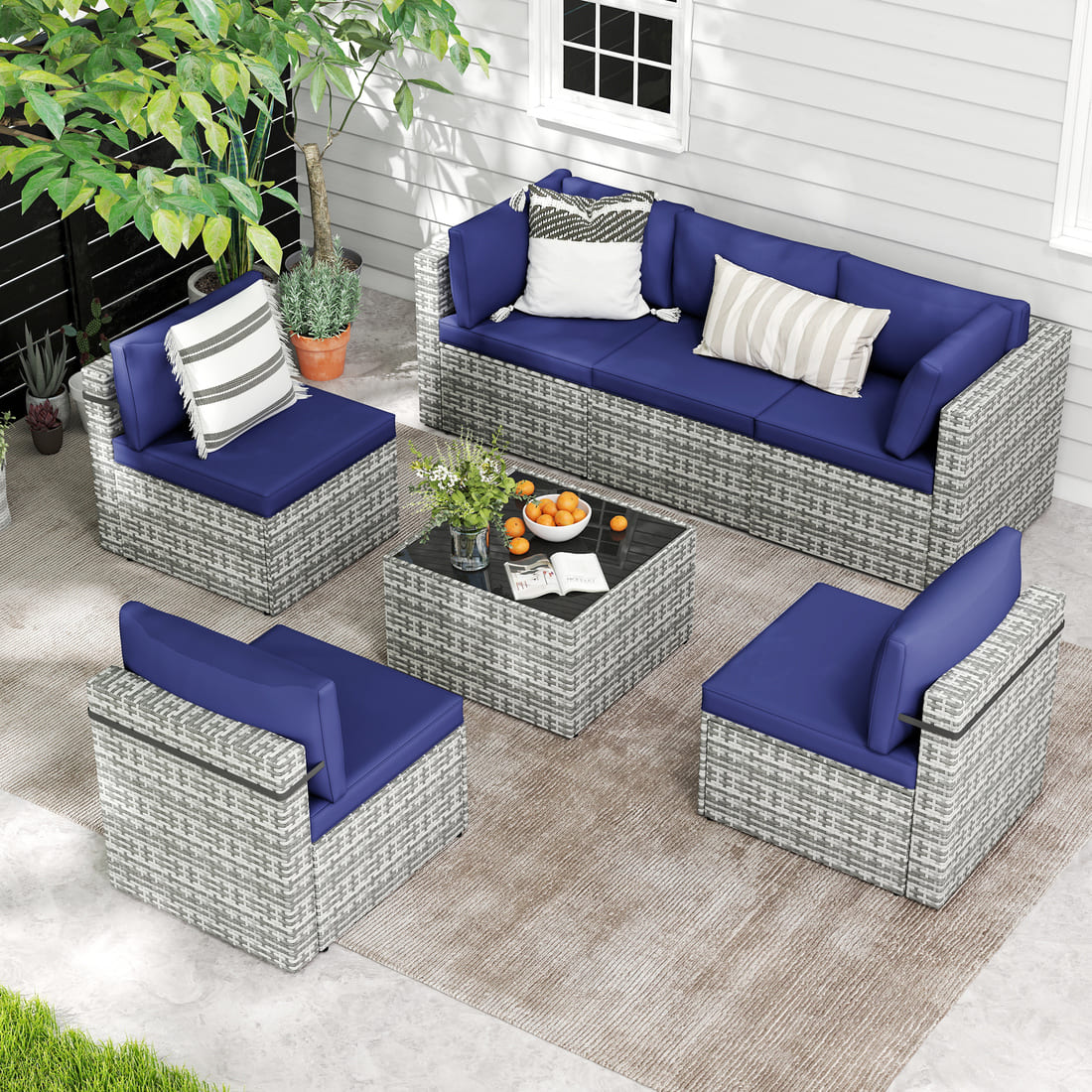 Axis Outdoor Sectional Sofa Rattan Set