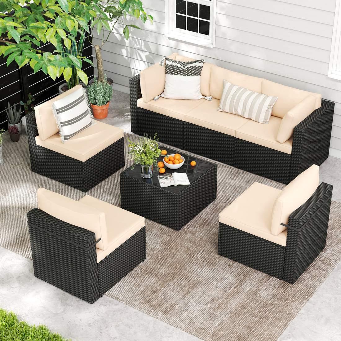Axis Outdoor Sectional Sofa Rattan Set