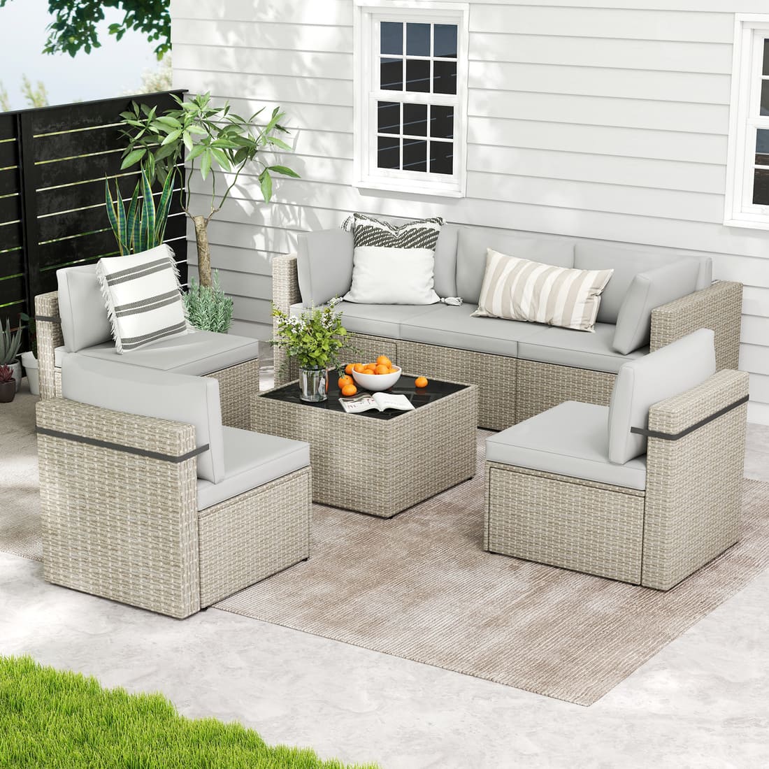 Axis Outdoor Sectional Sofa Rattan Set