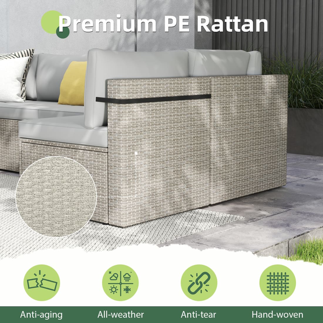 Axis Outdoor Sectional Sofa Rattan Set