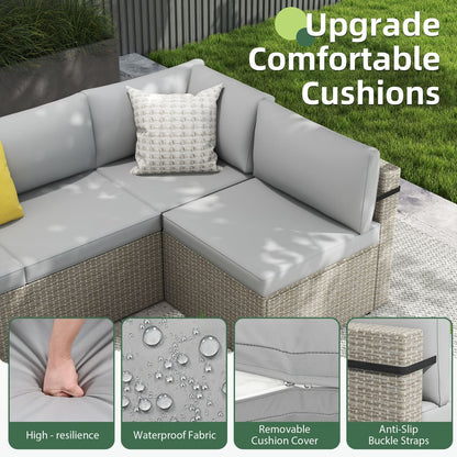 Axis Outdoor Sectional Sofa Rattan Set