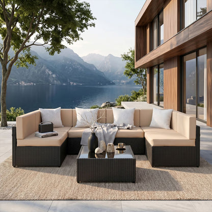 Axis Outdoor Sectional Sofa Rattan Set