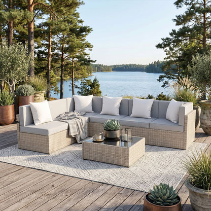 Axis Outdoor Sectional Sofa Rattan Set